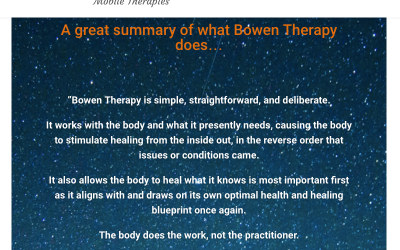 A great summary of what Bowen Therapy does…